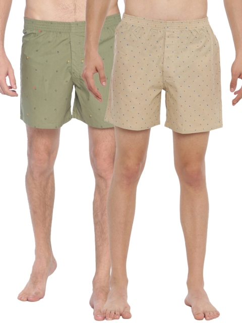 

IVOC Men Pack Of 2 Printed Pure Cotton Boxers 13135982-1-12347184-1, Beige