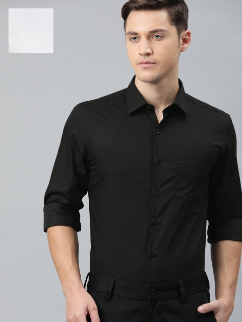 

IVOC Men Pack of 2 Solid Shirts, Black