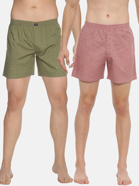 

IVOC Men Pack Of 2 Printed Pure Cotton Boxers 13136034-1-12917336-1, Pink