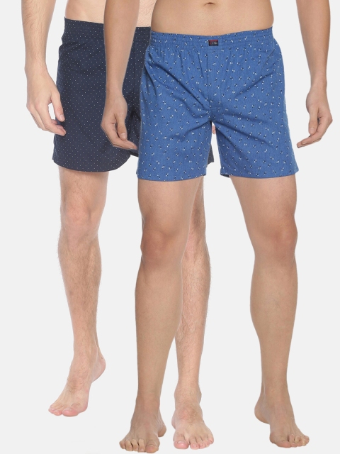 

IVOC Men Pack Of 2 Pure Cotton Boxers, Blue