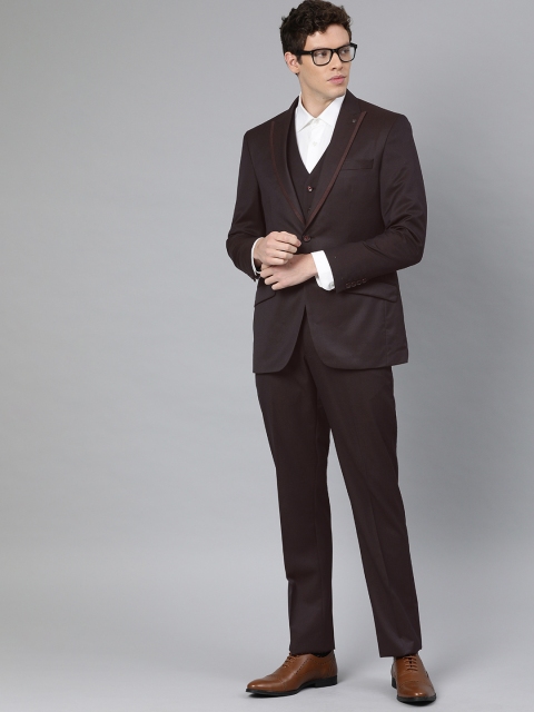 

Louis Philippe Men Brown Solid Slim Fit Single Breasted 3 Piece Formal Suit