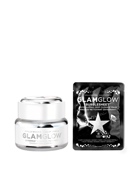 

GLAMGLOW Set Of Bubblesheet Oxygenating Mask & Supermud Mask, White