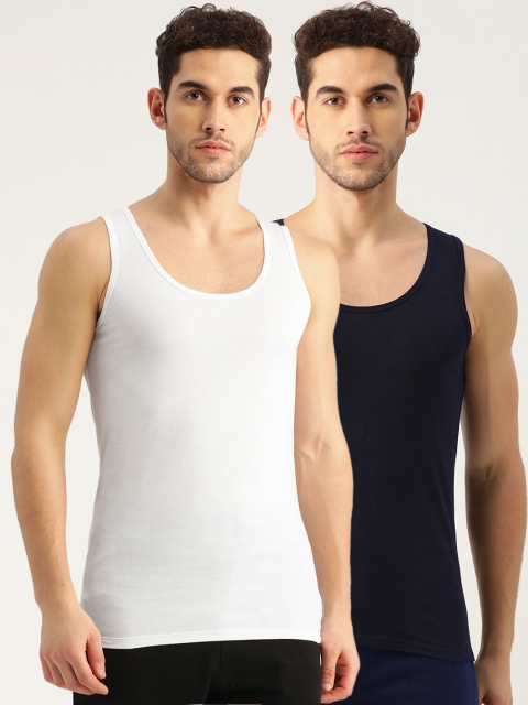 

ROMEO ROSSI Men Pack Of 2 Innerwear Vests, Navy blue