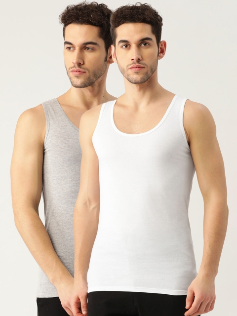 

ROMEO ROSSI Men Pack of 2 Innerwear Vests, White