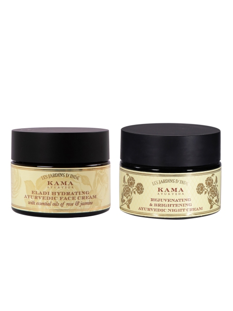 

KAMA AYURVEDA Set of Women Rejuvenating Brightening Night Cream & Unisex Eladi Face Cream, Beige