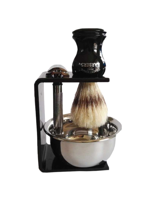 

WAHL Traditional Barber 4 Piece Shave Set With Boar Bristle Brush, Black