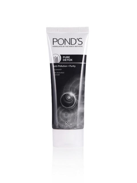 

Ponds Pure Detox Anti-Pollution Purity With Activated Charcoal Face Wash 50 g, Black