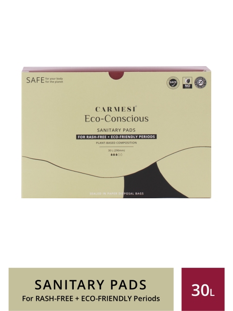 

CARMESI Pack of 30 Large Eco-Conscious Sanitary Pads, White