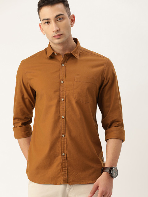 

Flying Machine Men Brown Slim Fit Solid Casual Shirt