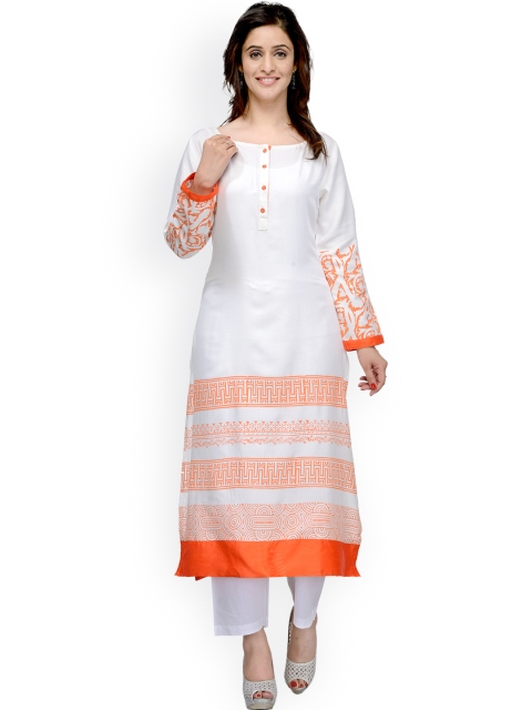 

Tulsattva Off-White Printed Kurta