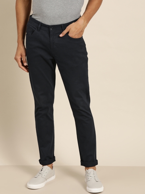 

INVICTUS Men Navy Blue Slim Fit Solid Regular Trousers