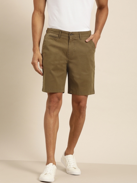 

Invictus Indoor Men Olive Green Solid Slim Fit Chino Shorts