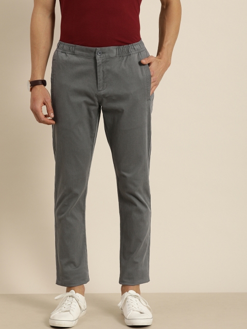 

INVICTUS Men Grey Regular Fit Solid Chinos