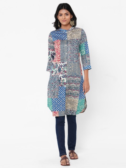 

FASHOR Women Multicoloured Printed Straight Kurta, Multi
