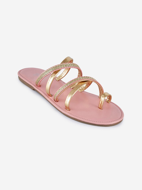 

THE MADRAS TRUNK Women Pink Embellished Leather One Toe Flats