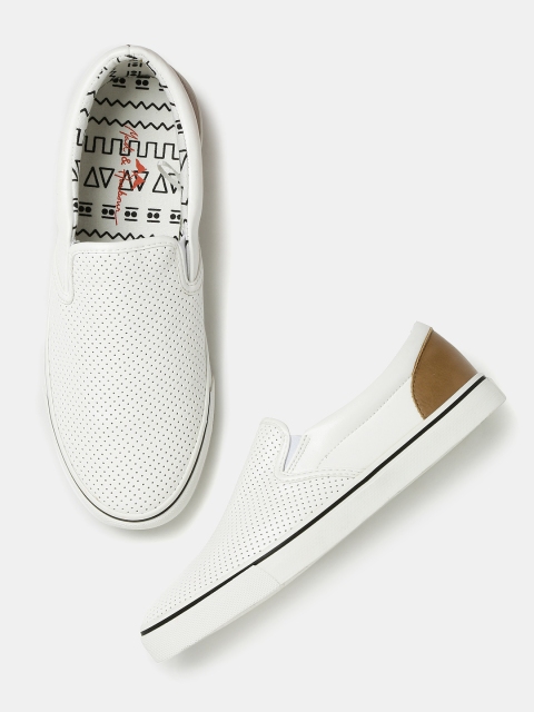 

Mast & Harbour Men White Perforated Slip-Ons