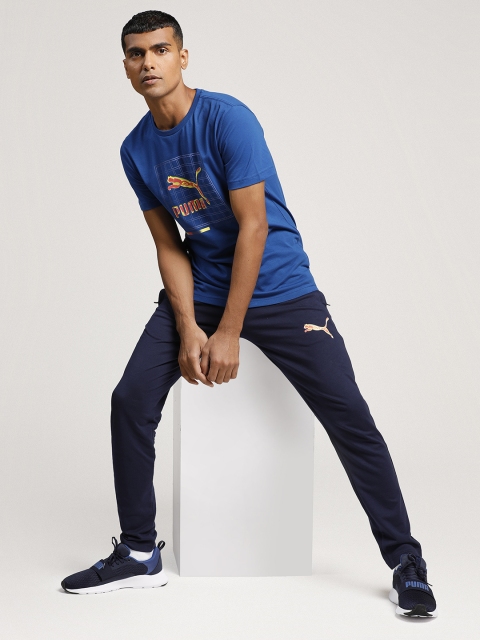 

Puma Men Blue Printed Round Neck T-shirt