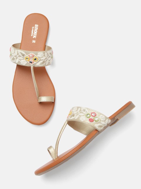 

Anouk Women White Embellished One Toe Flats