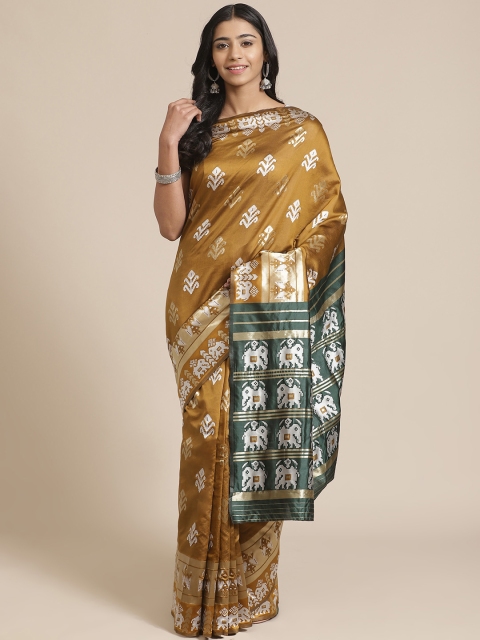 

Mitera Mustard Yellow & White Zari Woven Design Banarasi Saree