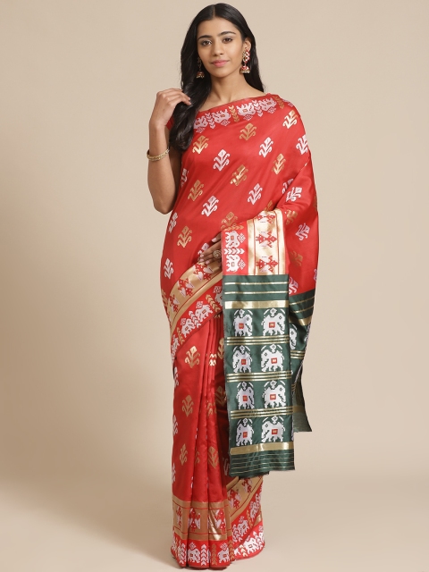 

Mitera Red & White Woven Design Banarasi Saree