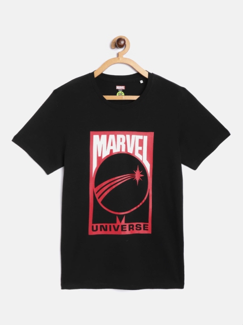 

YK Marvel Boys Black Red Pure Cotton Marvel Printed Round Neck Pure Cotton T-shirt