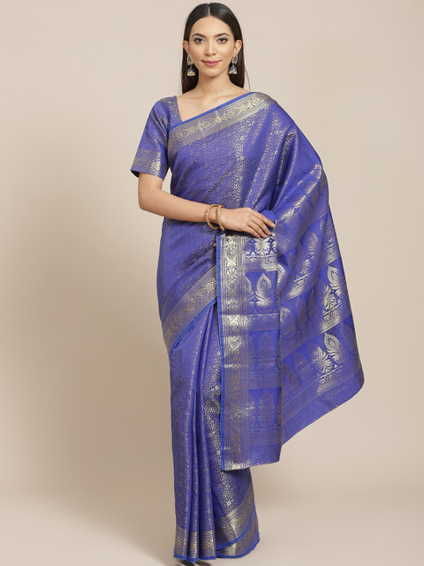 

Libas Blue & Golden Woven Design Saree