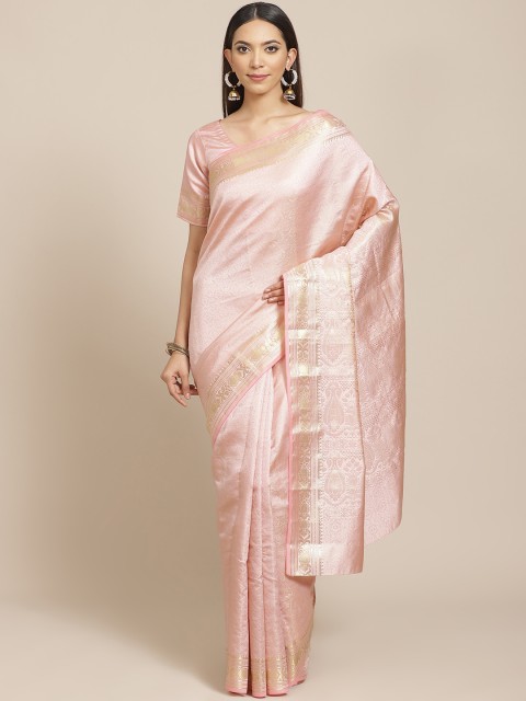 

Libas Pink & Golden Woven Design Saree