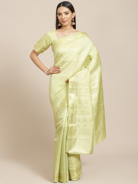 

Libas Green & Golden Brocade Woven Design Saree