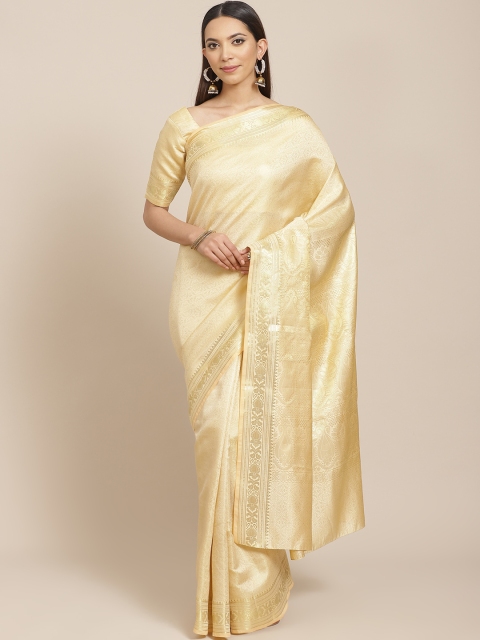 

Libas Beige & Golden Woven Design Saree