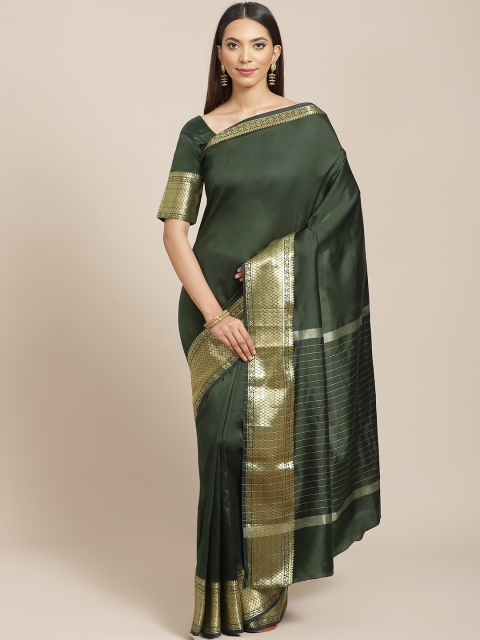 

Libas Olive Green Solid Saree