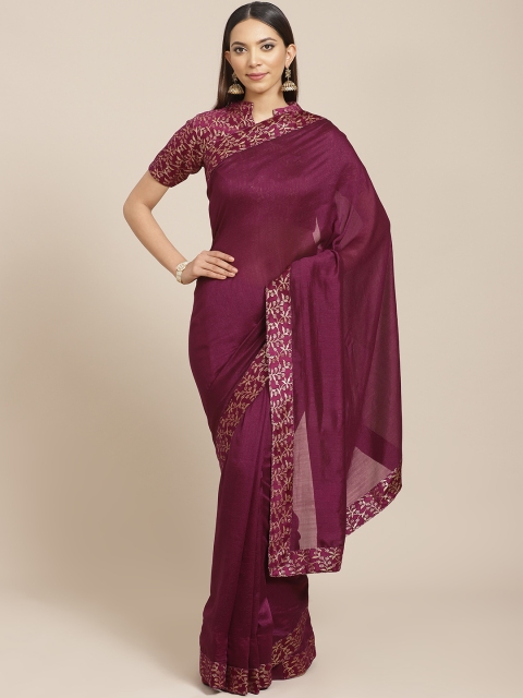 

Libas Purple Solid Saree