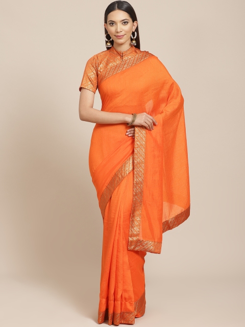 

Libas Orange Solid Saree