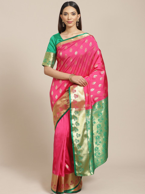 

Libas Pink & Golden Woven Design Saree