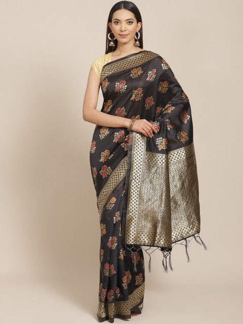 

Libas Black & Golden Woven Design Saree