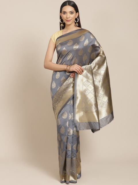 

Libas Grey & Golden Woven Design Saree