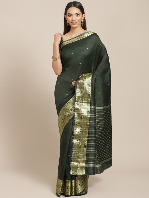 

Libas Olive Green & Golden Woven Design Saree
