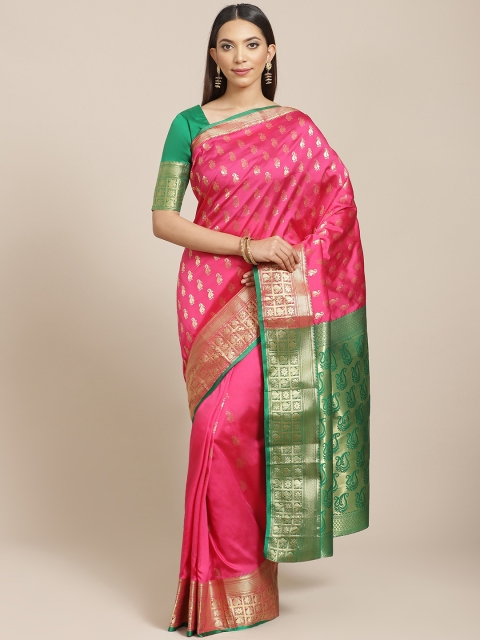 

Libas Pink & Golden Woven Design Saree