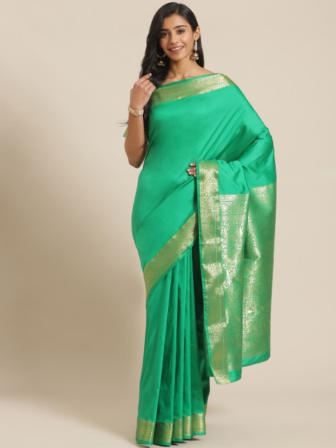 

Libas Green Solid Saree