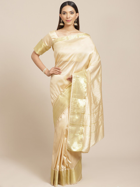

Libas Beige Solid Saree