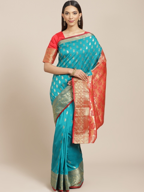 

Libas Blue & Golden Brocade Woven Design Saree