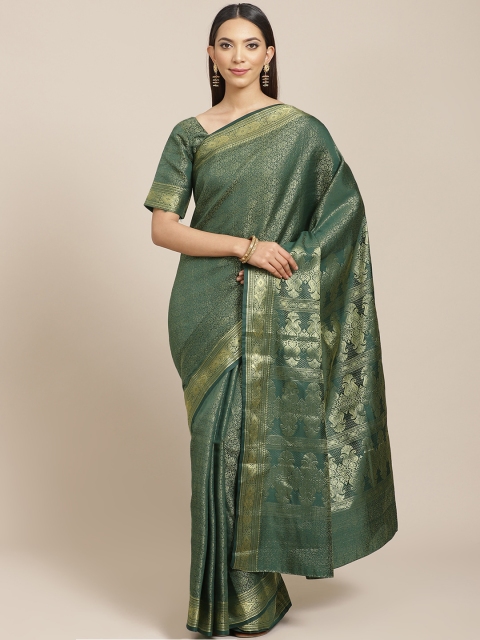 

Libas Green & Golden Brocade Woven Design Saree