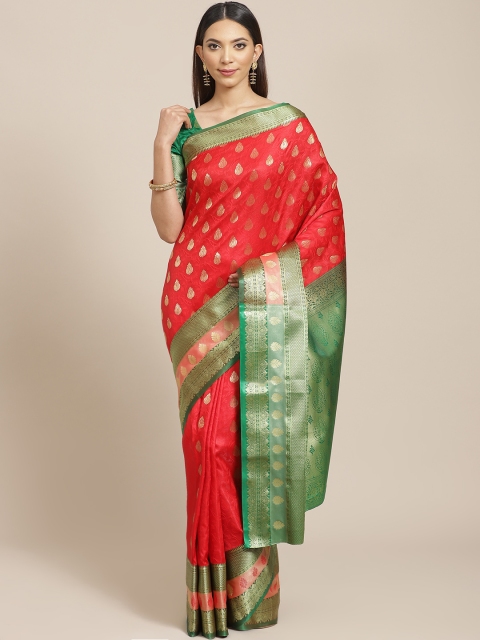 

Libas Red & Golden Brocade Woven Design Saree