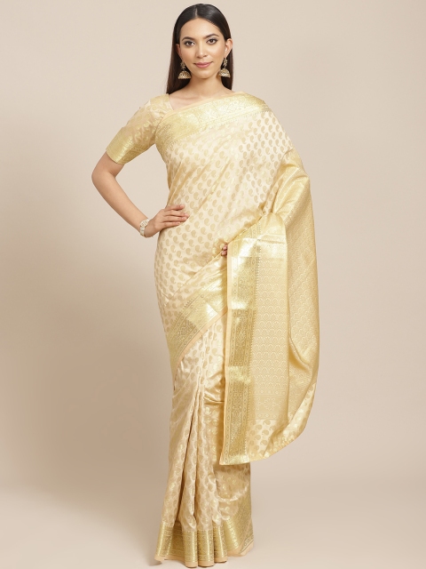 

Libas Beige & Golden Woven Design Saree