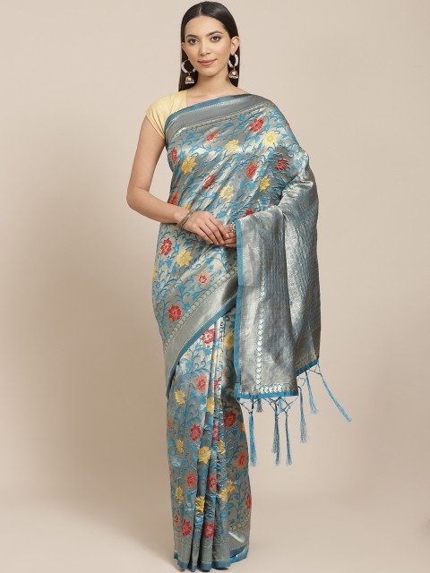

Libas Blue & Golden Woven Design Saree