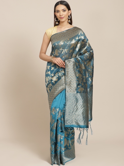 

Libas Blue & Golden Woven Design Saree