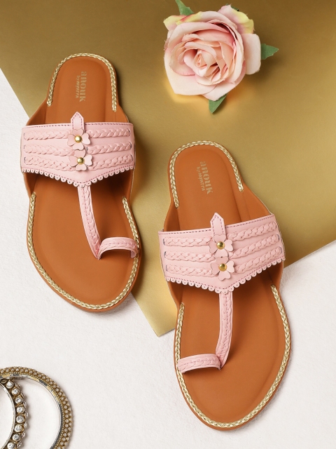 

Anouk Women Pink Braided Handmade One Toe Flats