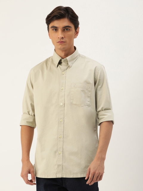 

Burnt Umber Men Grey Comfort Regular Fit Solid Casual Shirt