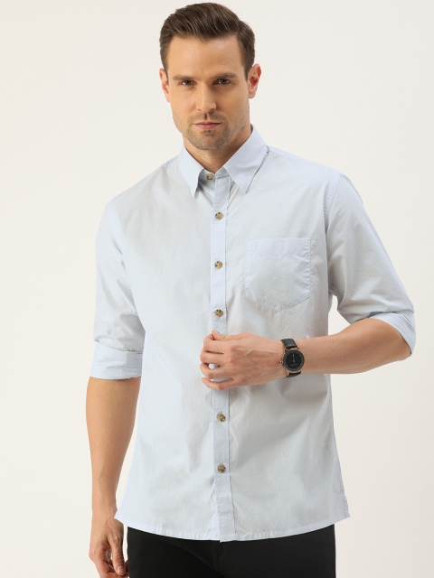 

Burnt Umber Men Blue Slim Fit Solid Casual Shirt