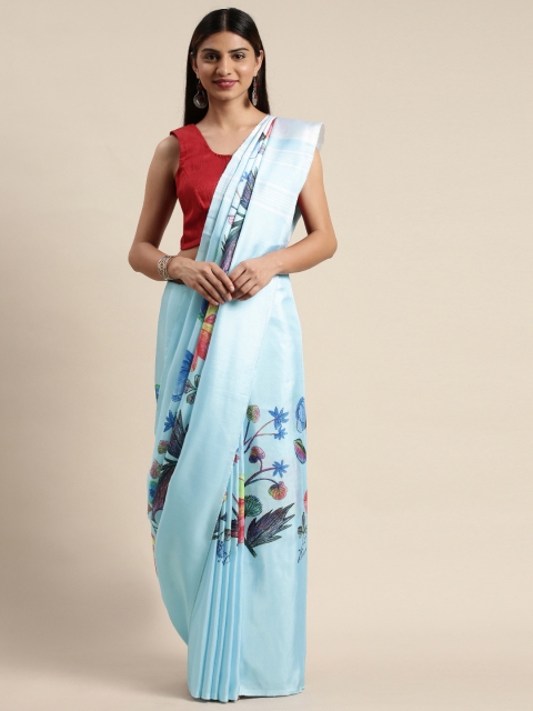 

DIVASTRI Blue Floral Printed Saree