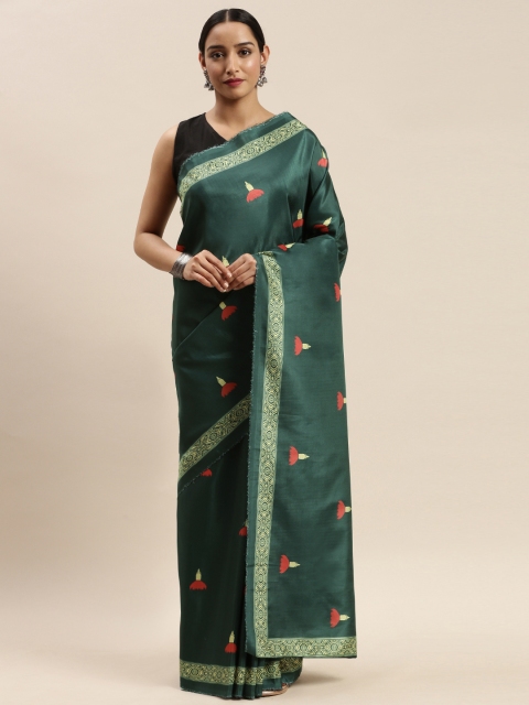 

DIVASTRI Green & Beige Printed Saree